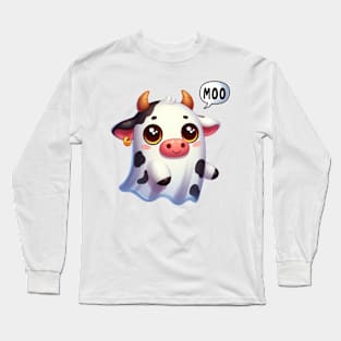 Cute Cow Ghost Long Sleeve T-Shirt